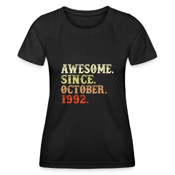 October 1992 - 30th birthday gift. Legend. - Women's Functional T-Shirt - black - Front - AI Model Female 172 light (172cm)