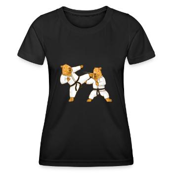 Capybara Kämpfen - Frauen Funktions-T-Shirt - Schwarz - Vorne - AI Model Female 172 light (172cm)