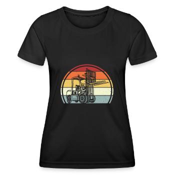 Gabelstapler Stapler - Frauen Funktions-T-Shirt - Schwarz - Vorne - AI Model Female 172 light (172cm)