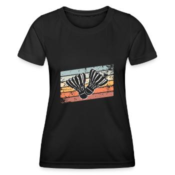 Badminton Federball - Frauen Funktions-T-Shirt - Schwarz - Vorne - AI Model Female 172 light (172cm)