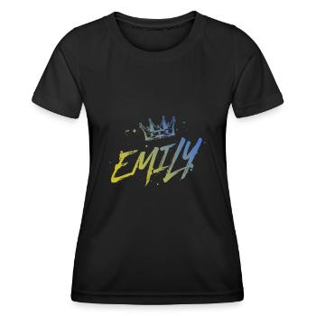 Emily - Frauen Funktions-T-Shirt - Schwarz - Vorne - AI Model Female 172 light (172cm)