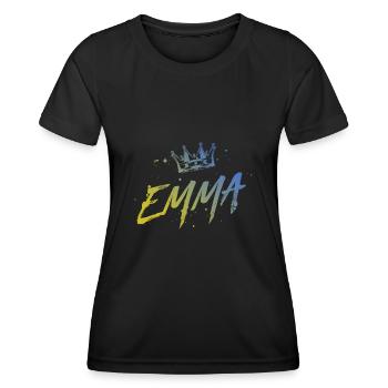 Emma - Frauen Funktions-T-Shirt - Schwarz - Vorne - AI Model Female 172 light (172cm)