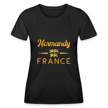 Normandie Normannisch Frankreich Urlaub Strand - Frauen Funktions-T-Shirt - Schwarz - Vorne - AI Model Female 172 light (172cm)