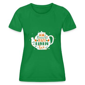 Drôle de buveur de thé biologique confortable disant design - T-shirt sport Femme - vert - Devant - AI Model Female 172 dark (172cm)