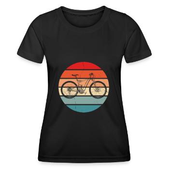 Fahrrad Retro Radfahrer - Frauen Funktions-T-Shirt - Schwarz - Vorne - AI Model Female 172 light (172cm)