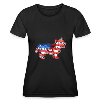 Norfolk Terrier Norfolk Terrier Flag - Women's Functional T-Shirt - black - Front - AI Model Female 172 light (172cm)
