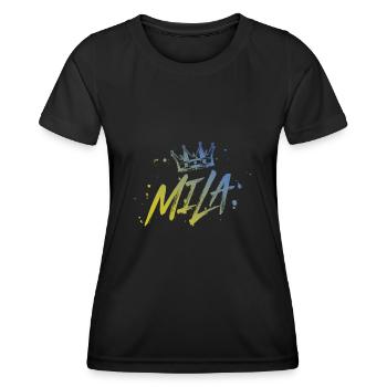 Mila - T-shirt sport Femme - noir - Devant - AI Model Female 172 light (172cm)