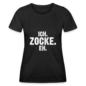 Zocker Zocken Gamer - Frauen Funktions-T-Shirt - Schwarz - Vorne - AI Model Female 172 light (172cm)