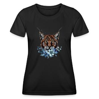Luchs - Frauen Funktions-T-Shirt - Schwarz - Vorne - AI Model Female 172 light (172cm)