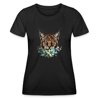 Luchs - Frauen Funktions-T-Shirt - Schwarz - Vorne - AI Model Female 172 light (172cm)