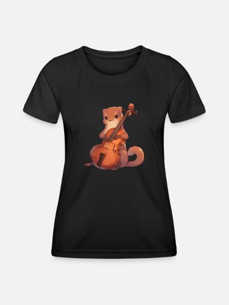 Mungo joue du violoncelle - T-shirt sport Femme - noir