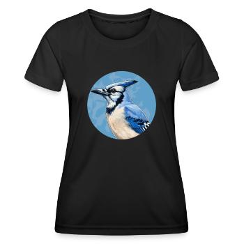 Blue jay bird - Women's Functional T-Shirt - black - Front - AI Model Female 172 light (172cm)