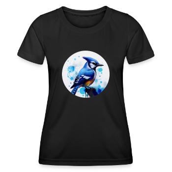 Blue jay bird - Women's Functional T-Shirt - black - Front - AI Model Female 172 light (172cm)