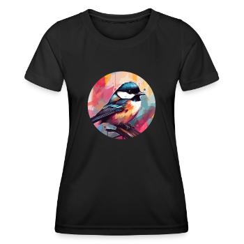 Mésange - T-shirt sport Femme - noir - Devant - AI Model Female 172 light (172cm)