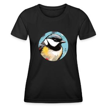 Mésange - T-shirt sport Femme - noir - Devant - AI Model Female 172 light (172cm)