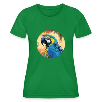 Blau-Gold Ara - Frauen Funktions-T-Shirt - Kelly Green - Vorne - AI Model Female 172 dark (172cm)