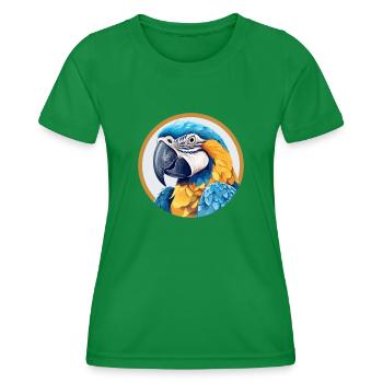 Blau-Gold Ara - Frauen Funktions-T-Shirt - Kelly Green - Vorne - AI Model Female 172 dark (172cm)