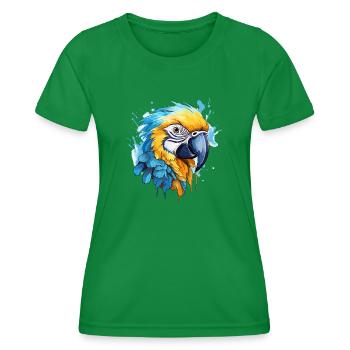 Blau-Gold Ara - Frauen Funktions-T-Shirt - Kelly Green - Vorne - AI Model Female 172 dark (172cm)
