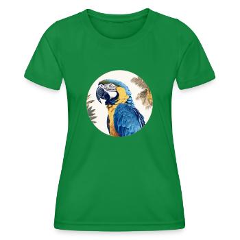 Blau-Gold Ara - Frauen Funktions-T-Shirt - Kelly Green - Vorne - AI Model Female 172 dark (172cm)