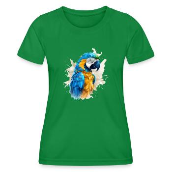 Blue and gold macaw - Women's Functional T-Shirt - kelly green - Front - AI Model Female 172 dark (172cm)