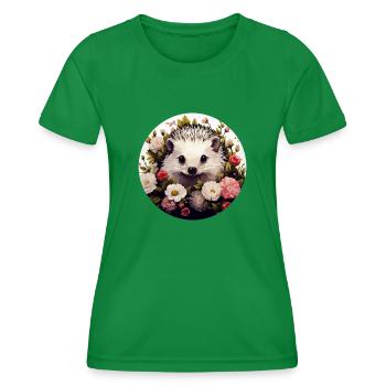 Süßer Igel - Frauen Funktions-T-Shirt - Kelly Green - Vorne - AI Model Female 172 dark (172cm)