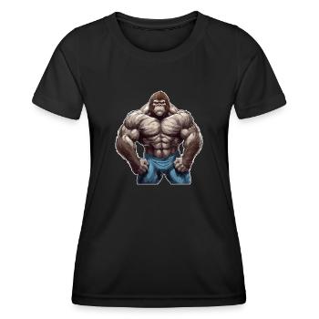Bodybuilder Gorilla - T-shirt sport Femme - noir - Devant - AI Model Female 172 light (172cm)