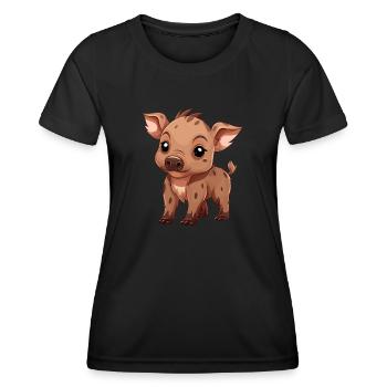 Sanglier - T-shirt sport Femme - noir - Devant - AI Model Female 172 light (172cm)
