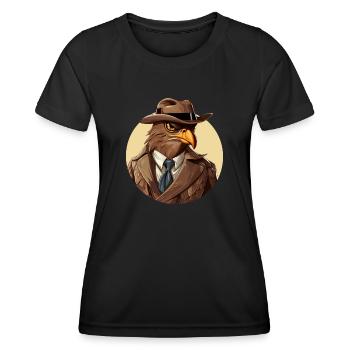 Falke Mafia - Frauen Funktions-T-Shirt - Schwarz - Vorne - AI Model Female 172 light (172cm)