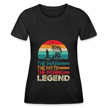 the man the myth the fishing legend - Frauen Funktions-T-Shirt - Schwarz - Vorne - AI Model Female 172 light (172cm)