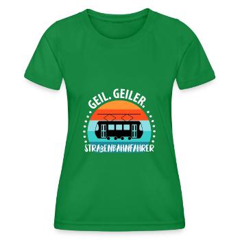 Straßenbahnfahrer Straßenbahn Stadtbahn Tram - Frauen Funktions-T-Shirt - Kelly Green - Vorne - AI Model Female 172 dark (172cm)