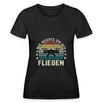 Mir Reichts Ich Geh Fliegen Drohne Drohnenflieger - Frauen Funktions-T-Shirt - Schwarz - Vorne - AI Model Female 172 light (172cm)