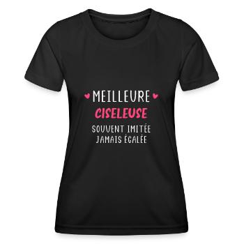 souvent imitée meilleure Ciseleuse - T-shirt sport Femme - noir - Devant - AI Model Female 172 light (172cm)