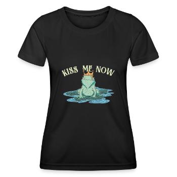 Küsse mich sofort - Valentinstag Flirt - Frauen Funktions-T-Shirt - Schwarz - Vorne - AI Model Female 172 light (172cm)