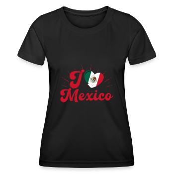 Mexiko Mexikaner Urlaub Nationalfarben Reise - Frauen Funktions-T-Shirt - Schwarz - Vorne - AI Model Female 172 light (172cm)