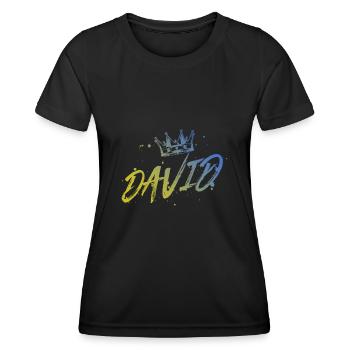 David - Frauen Funktions-T-Shirt - Schwarz - Vorne - AI Model Female 172 light (172cm)