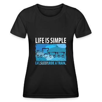 Train Chemin de fer Trains Trains Conducteurs de train - T-shirt sport Femme - noir - Devant - AI Model Female 172 light (172cm)