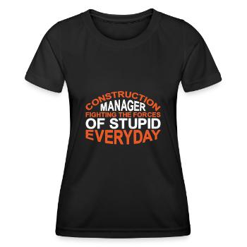 Directeur de la construction, Fighting Forces Of Stupid 3 - T-shirt sport Femme - noir - Devant - AI Model Female 172 light (172cm)