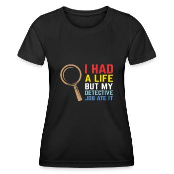 Preuves médico-légales - Kripo Polizei Forensics - T-shirt sport Femme - noir - Devant - AI Model Female 172 light (172cm)