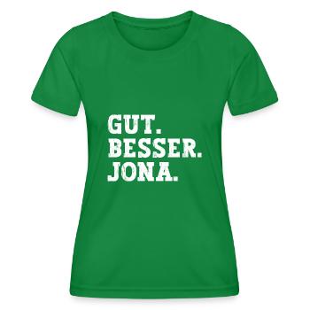 Gut Besser Jona Lustiger Spruch Name Jona - Frauen Funktions-T-Shirt - Kelly Green - Vorne - AI Model Female 172 dark (172cm)