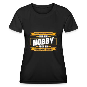 Philatelie Briefmarkensammlung Briefmarkensammler - Frauen Funktions-T-Shirt - Schwarz - Vorne - AI Model Female 172 light (172cm)