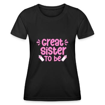 Annonce de bébé sexe révéler bébé fête soeur - T-shirt sport Femme - noir - Devant - AI Model Female 172 light (172cm)