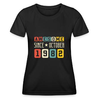 Oktober 1982 - 40. Geburtstag Geschenk. Legende. - Frauen Funktions-T-Shirt - Schwarz - Vorne - AI Model Female 172 light (172cm)