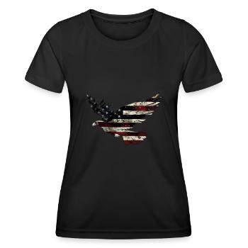 Drapeau américain Eagle Silhouette American Heritage 4 - T-shirt sport Femme - noir - Devant - AI Model Female 172 light (172cm)