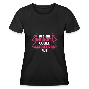 Physiotherapeutin Massage Masseurin - Frauen Funktions-T-Shirt - Schwarz - Vorne - AI Model Female 172 light (172cm)