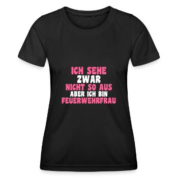 Feuerwehr Feuerwehrfrau - Frauen Funktions-T-Shirt - Schwarz - Vorne - AI Model Female 172 light (172cm)
