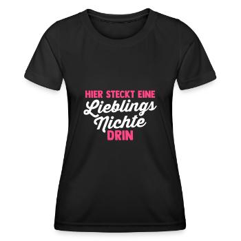 Nichte - Frauen Funktions-T-Shirt - Schwarz - Vorne - AI Model Female 172 light (172cm)