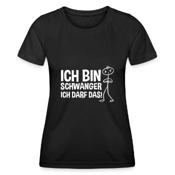 Schwangerschaft Ich Bin Schwanger Ich Darf Das - Frauen Funktions-T-Shirt - Schwarz - Vorne - AI Model Female 172 light (172cm)