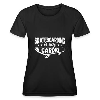 Skateboard funny skateboarding is my cardio - Women's Functional T-Shirt - black - Front - AI Model Female 172 light (172cm)
