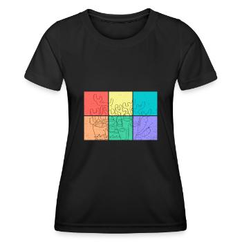 Ocean, nature, magnifiques récifs coralliens, - T-shirt sport Femme - noir - Devant - AI Model Female 172 light (172cm)
