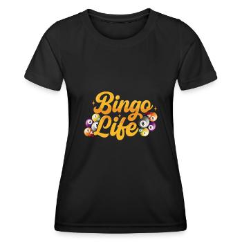 Joueur de bingo interrogez-moi sur la conception du bingo chanceux - T-shirt sport Femme - noir - Devant - AI Model Female 172 light (172cm)